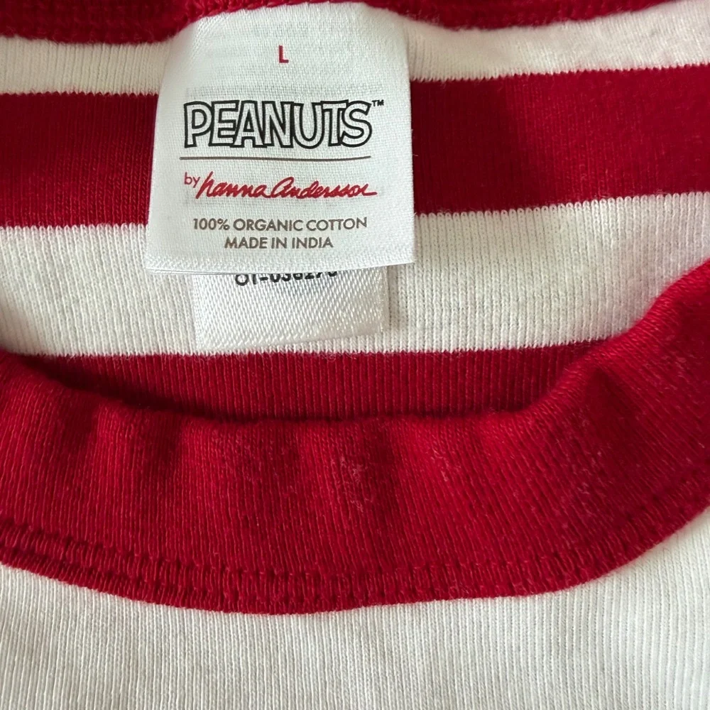 Hanna Andersson HIS(L) & Hers(M) Organic Cotton Peanuts Christmas PJs - Picture 4 of 5